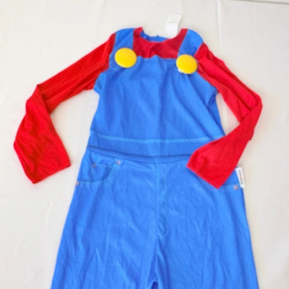 Kids Mario Bros Costume Jumpsuit Overalls Red Long Sleeve Cartoon age 3 / 4
